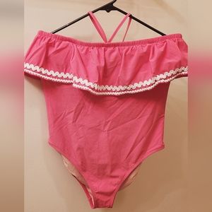 J. Crew size 10 halter top pink one-piece bathing suit